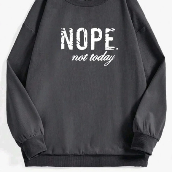 Women's Round Neck Letter Printed Casual Pullover Long Sleeve Sweatshirt - Picture 3 of 5